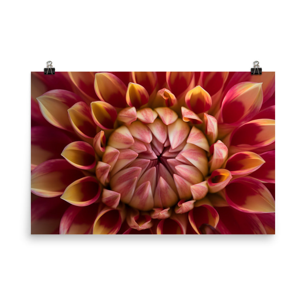 Close-Up of Dahlia Center photo paper poster - Posterfy.AI