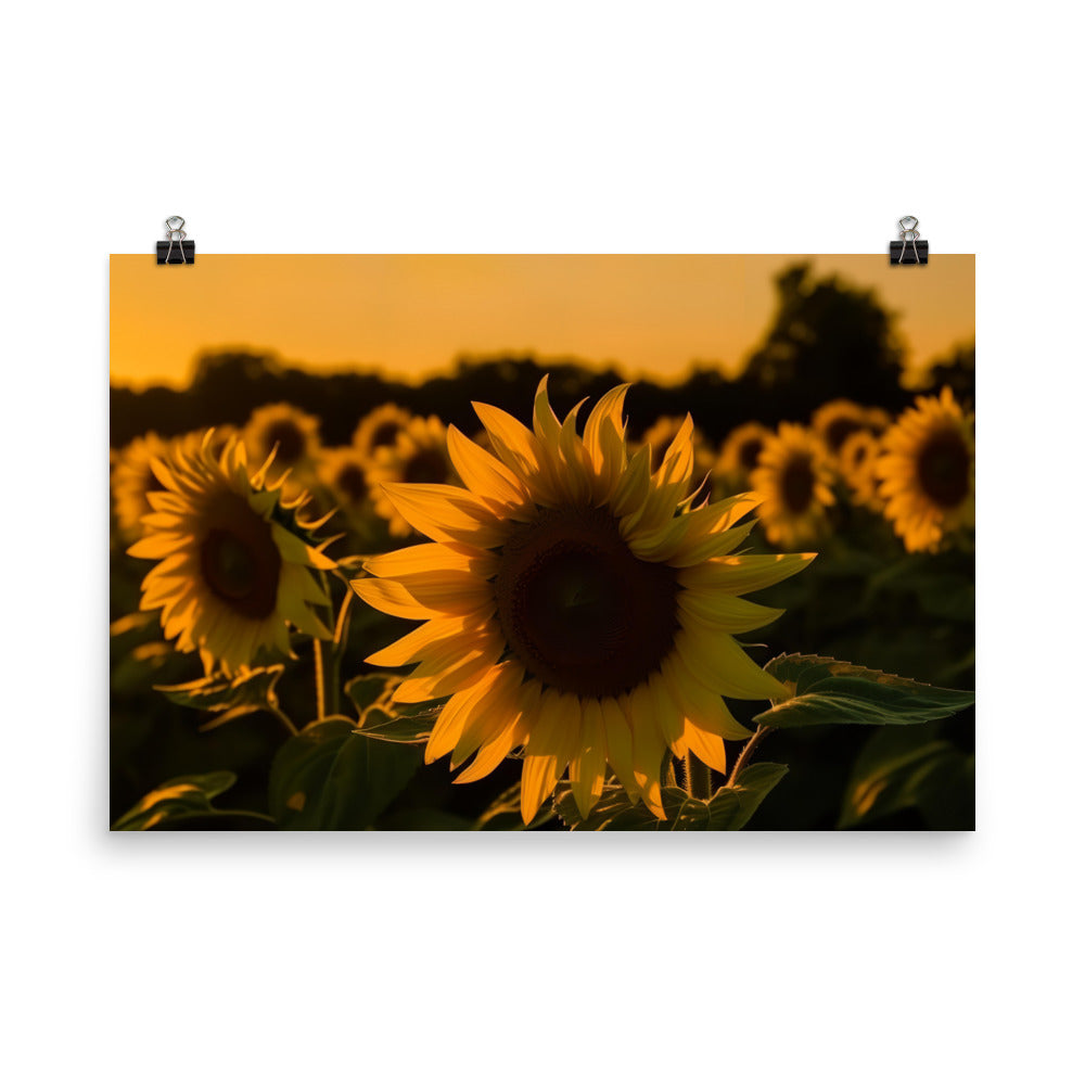 Sunflower Sunrise photo paper poster - Posterfy.AI