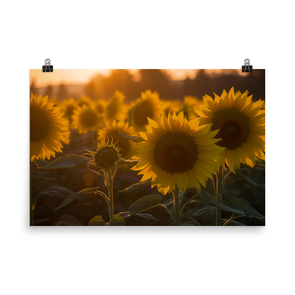 Sunflower Sunrise photo paper poster - Posterfy.AI