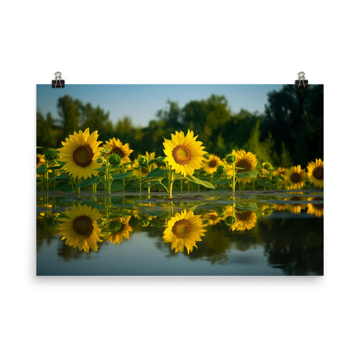 Sunflower Reflections photo paper poster - Posterfy.AI