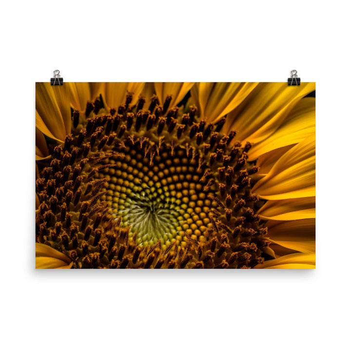 Sunflower Macro photo paper poster - Posterfy.AI