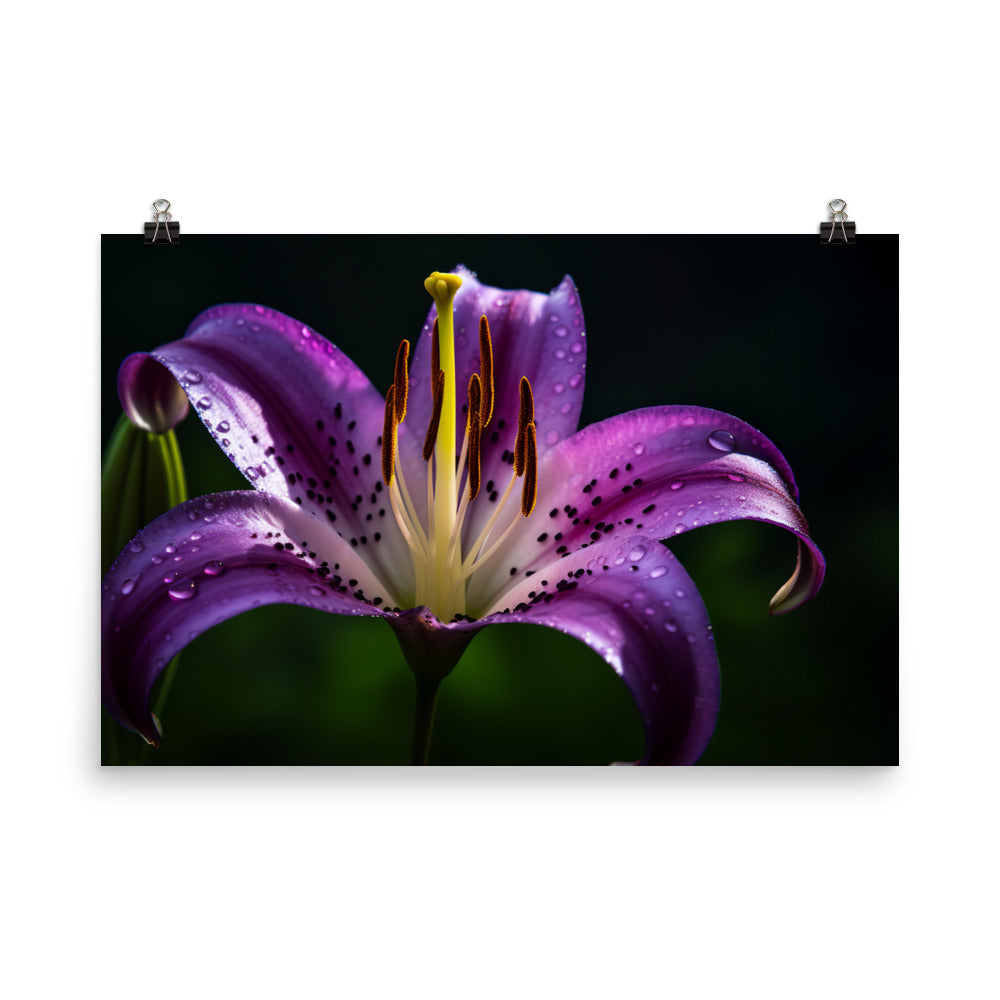 Purple Lily at Dawn photo paper poster - Posterfy.AI