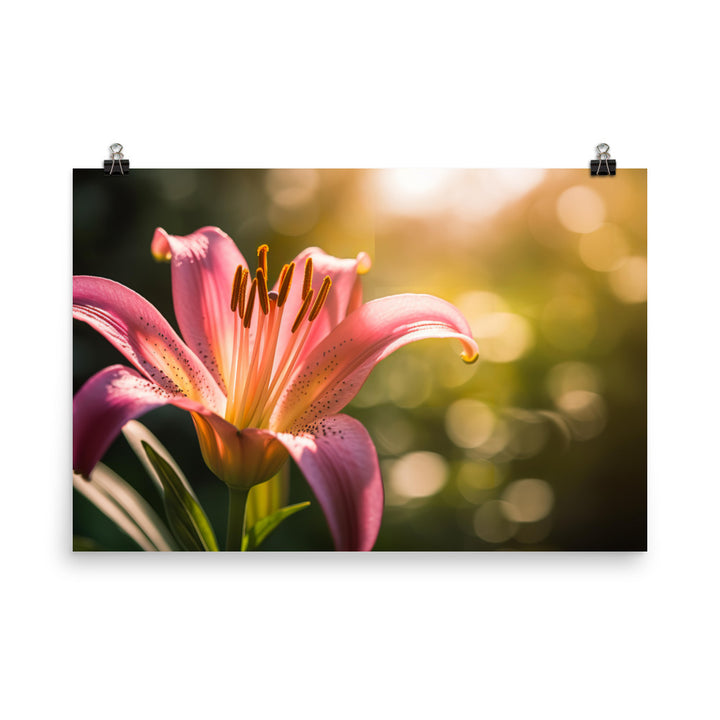 Pink Lily in the Sunlight photo paper poster - Posterfy.AI