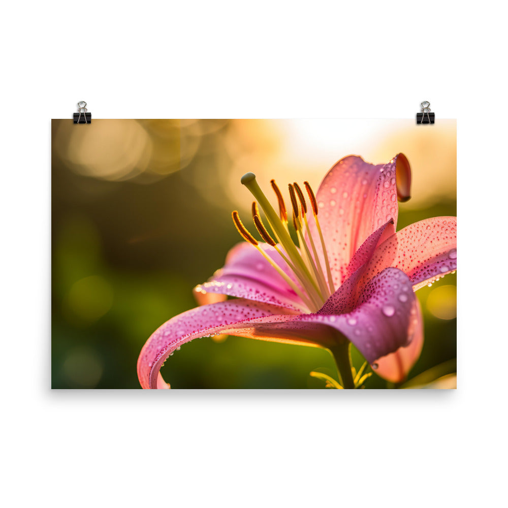 Pink Lily in the Sunlight photo paper poster - Posterfy.AI