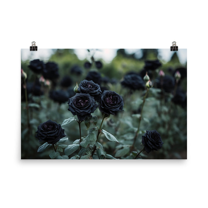 Mysterious Black Roses photo paper poster - Posterfy.AI