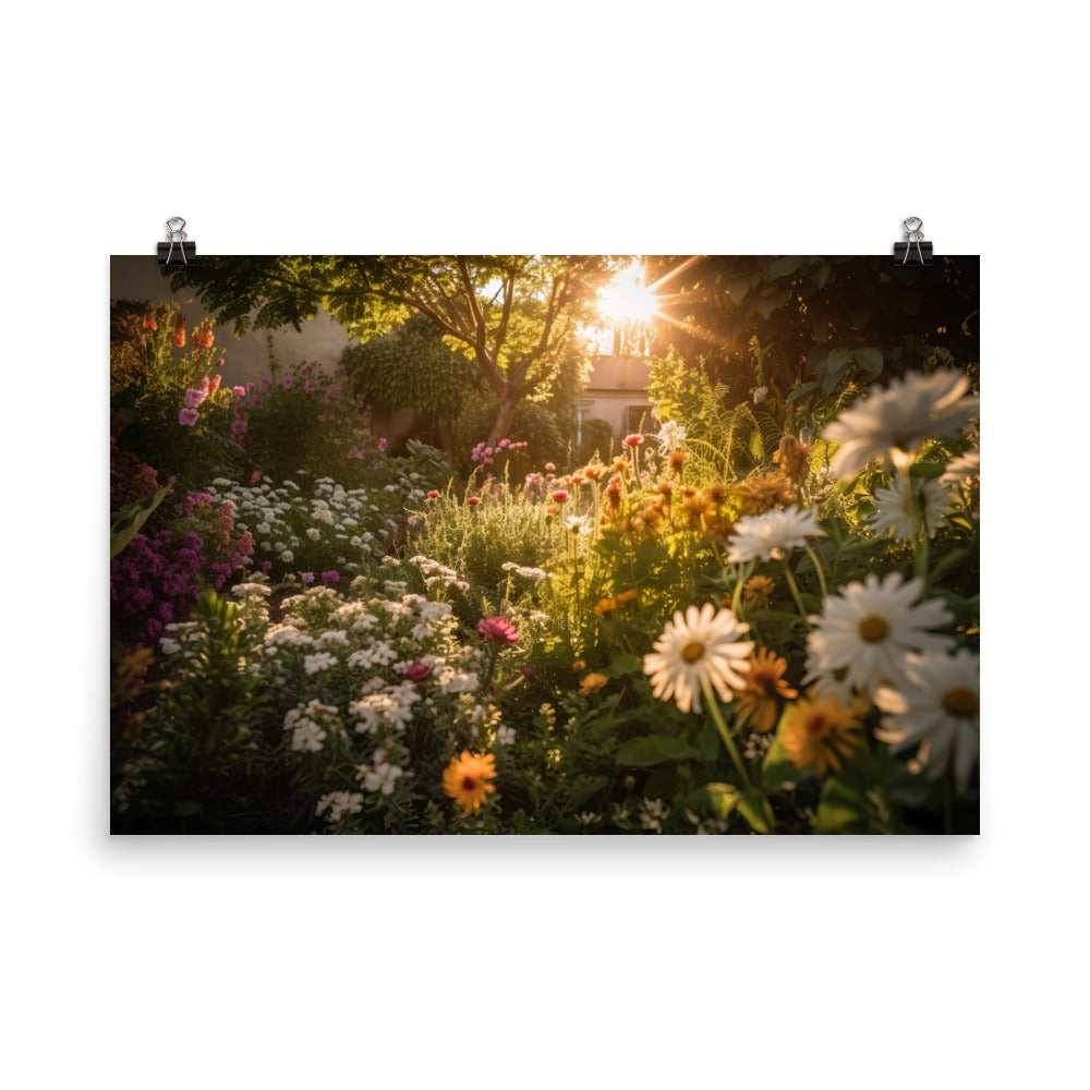 Golden Hour Garden photo paper poster - Posterfy.AI