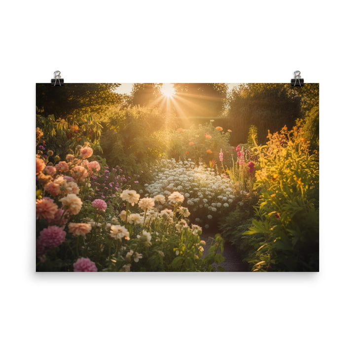 Golden Hour Garden photo paper poster - Posterfy.AI