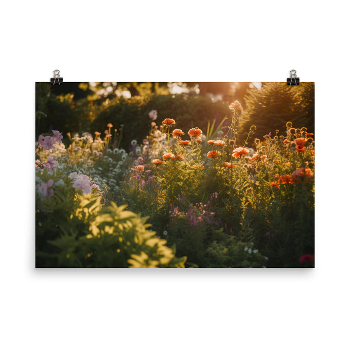 Golden Hour Garden photo paper poster - Posterfy.AI