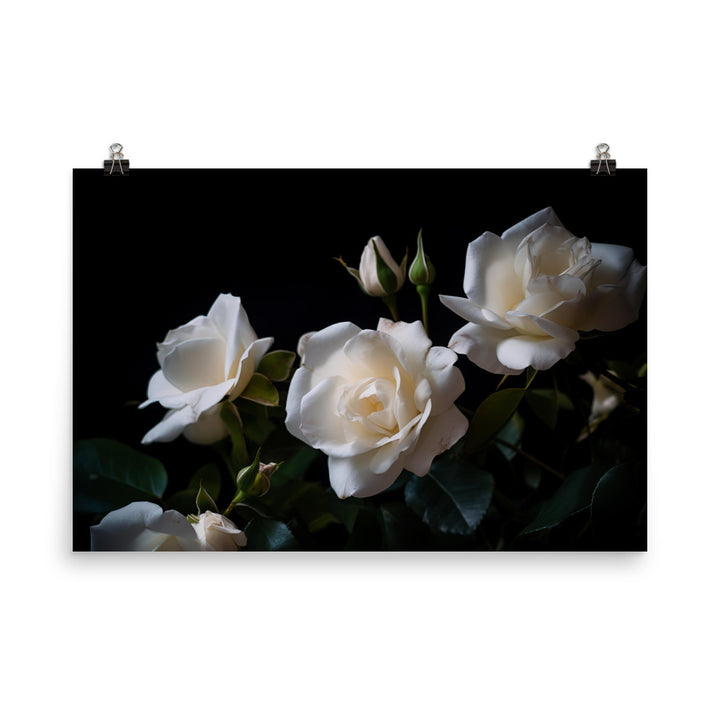 Classic White Roses photo paper poster - Posterfy.AI