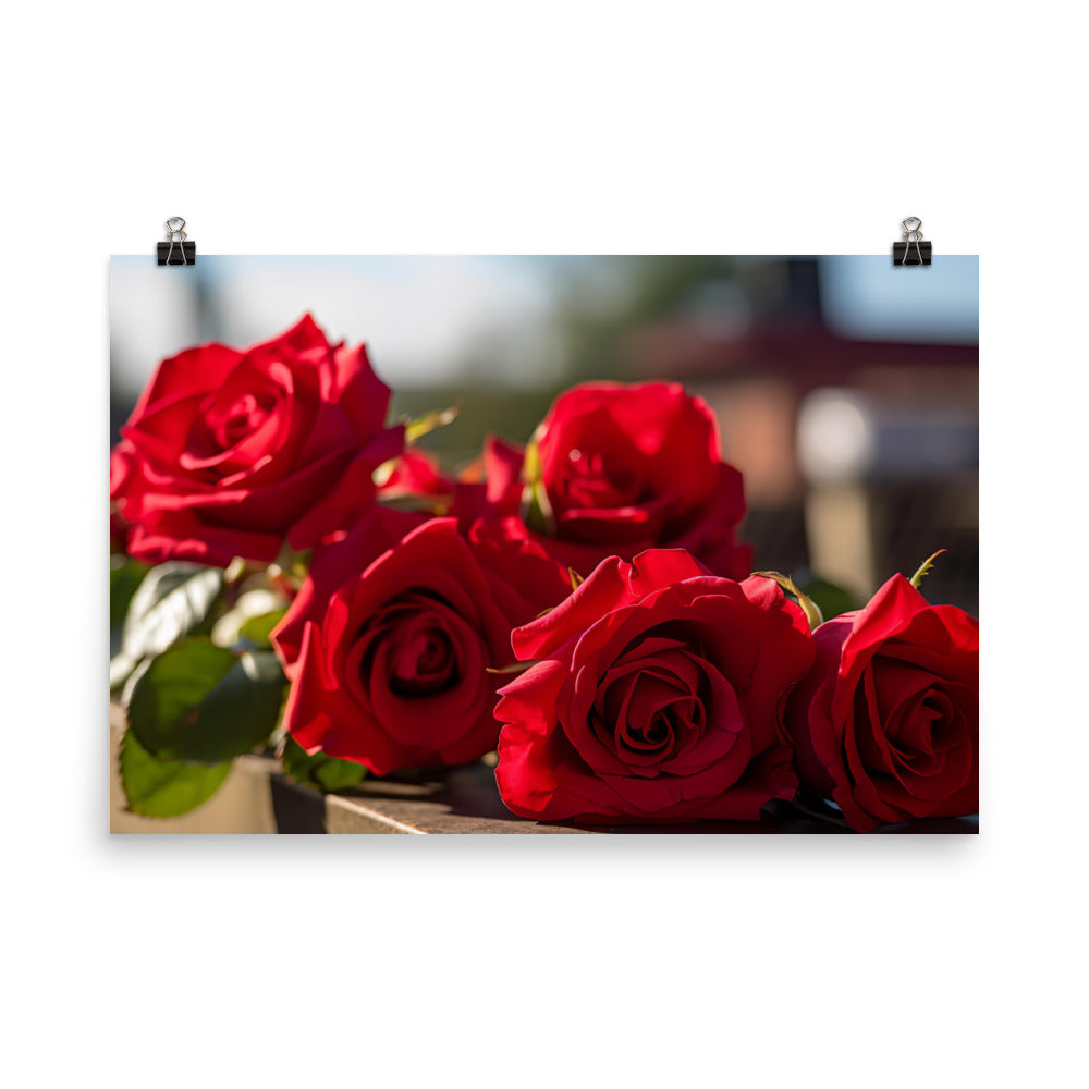 A Sea of Red Roses photo paper poster - Posterfy.AI