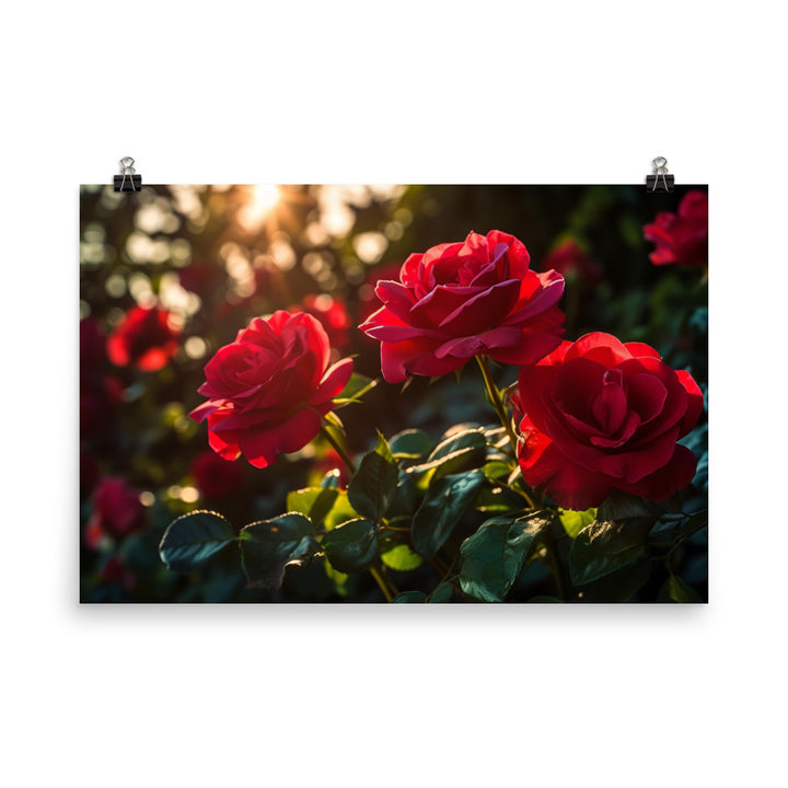 A Sea of Red Roses photo paper poster - Posterfy.AI