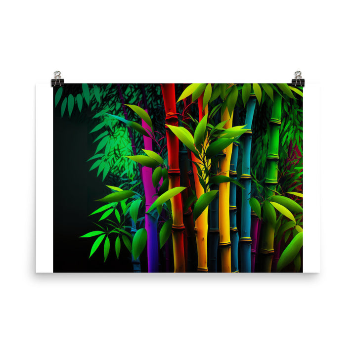Colourful bamboo jungle photo paper poster - Posterfy.AI