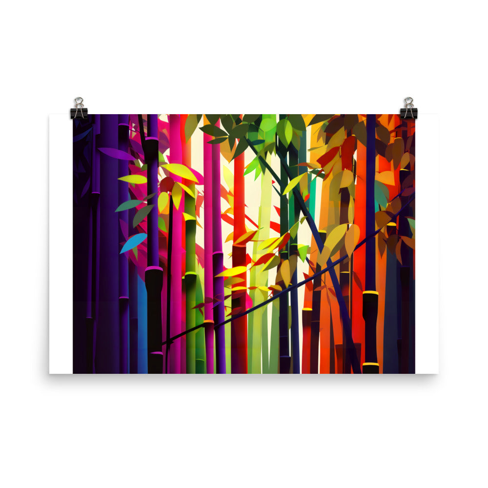 Colourful bamboo jungle photo paper poster - Posterfy.AI