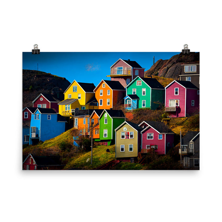 Colorful houses photo paper poster - Posterfy.AI