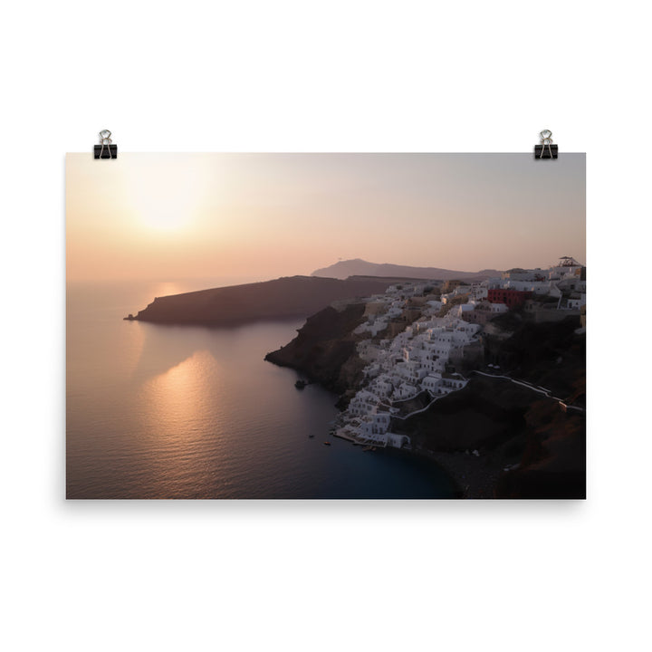 Sunset Over Santorini photo paper poster - Posterfy.AI