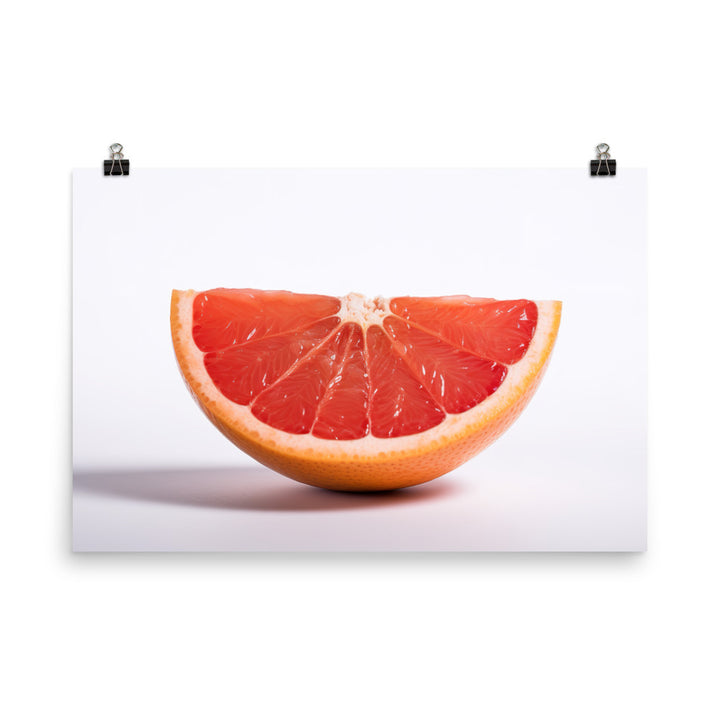 Sliced Grapefruit on a White Background photo paper poster - Posterfy.AI