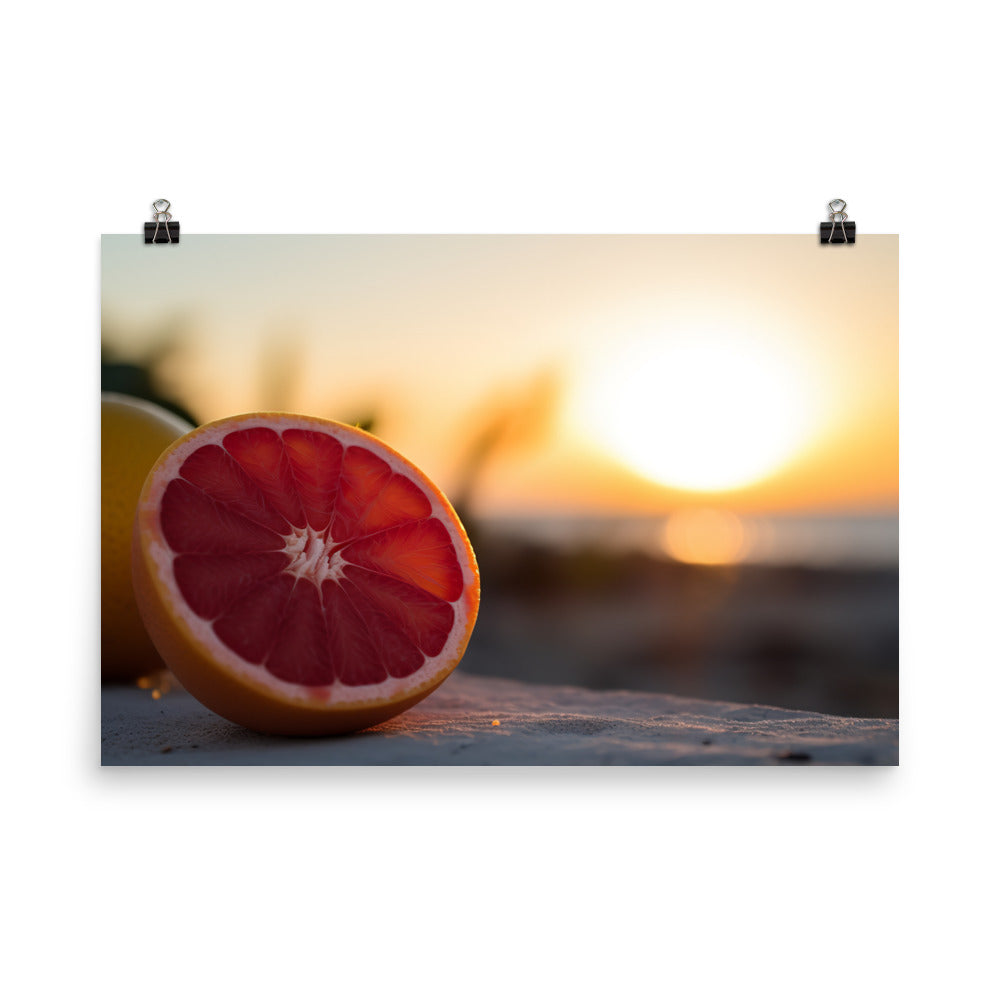 Pink Citrus Sunrise photo paper poster - Posterfy.AI