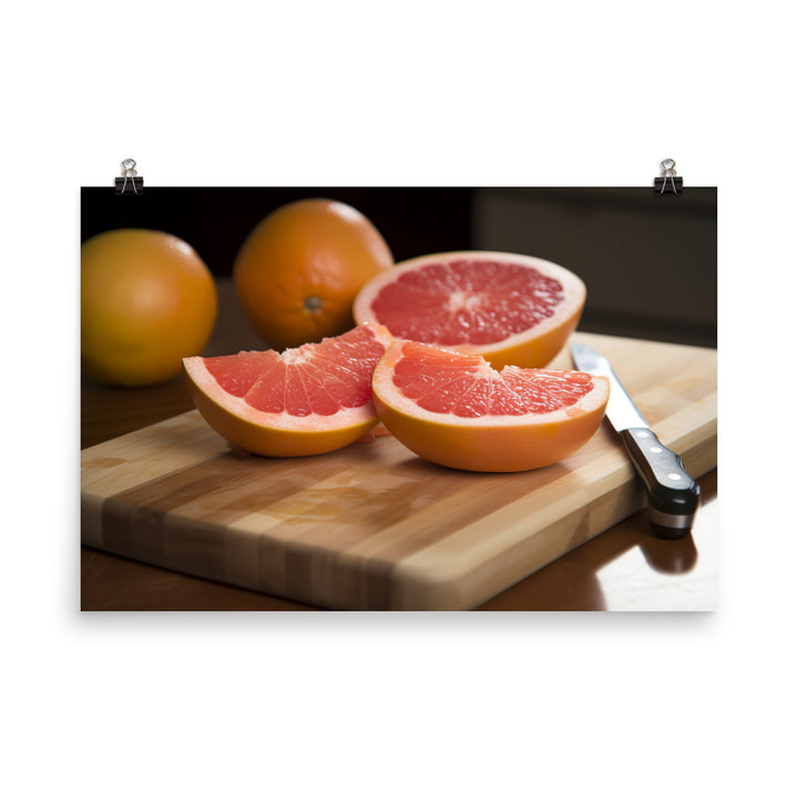 Juicy Grapefruit Slices photo paper poster - Posterfy.AI