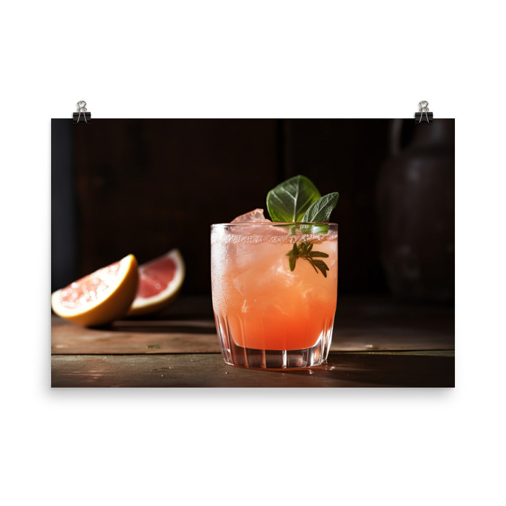 Grapefruit Mocktail photo paper poster - Posterfy.AI