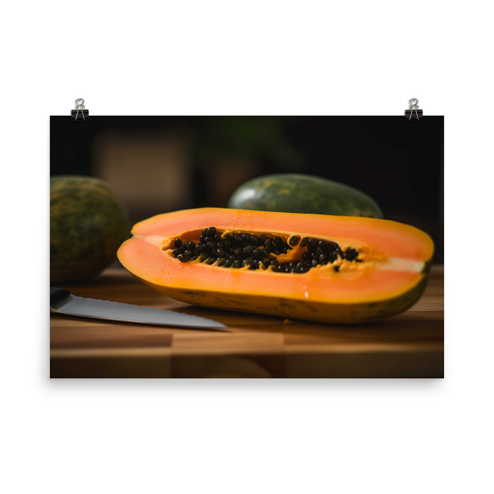 Exotic Papaya Delight photo paper poster - Posterfy.AI