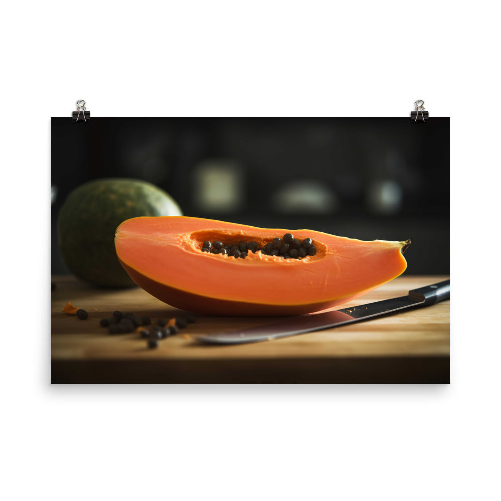 Exotic Papaya Delight photo paper poster - Posterfy.AI