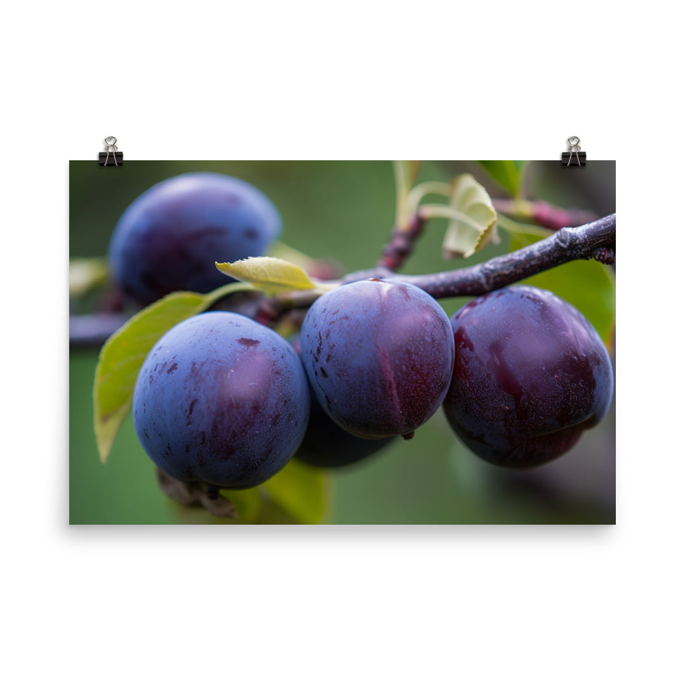 Plums on a Tree photo paper poster - Posterfy.AI