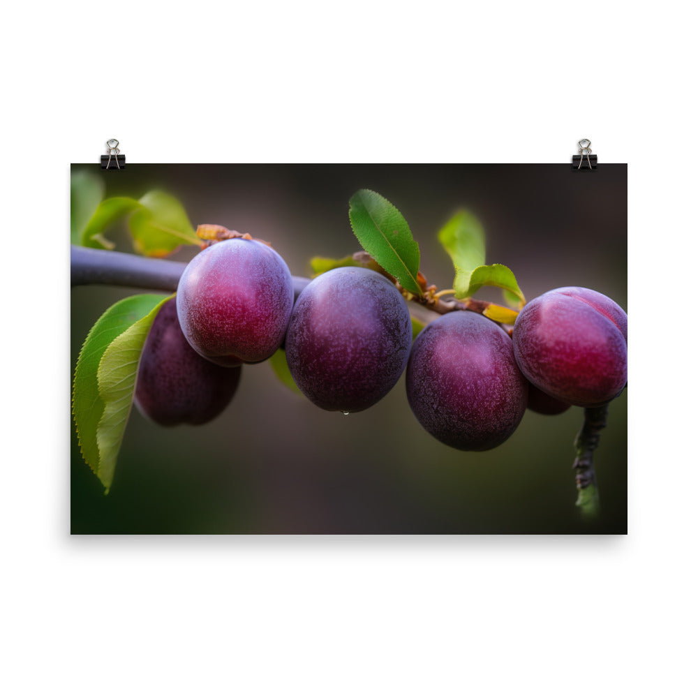 Plums on a Tree photo paper poster - Posterfy.AI