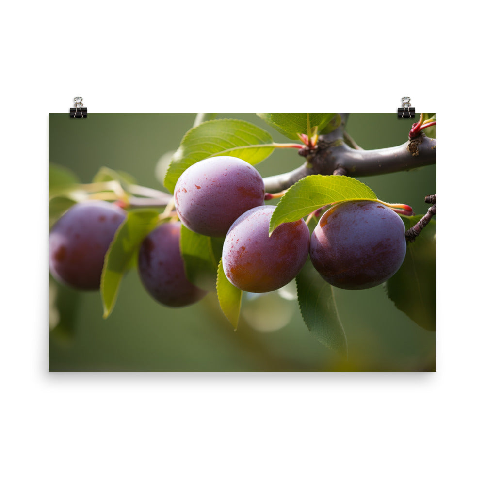 Plums on a Tree photo paper poster - Posterfy.AI