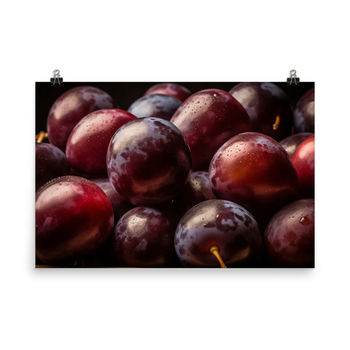 Juicy and Fresh Plums photo paper poster - Posterfy.AI