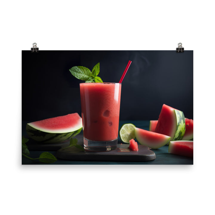 Watermelon Smoothie Time photo paper poster - Posterfy.AI