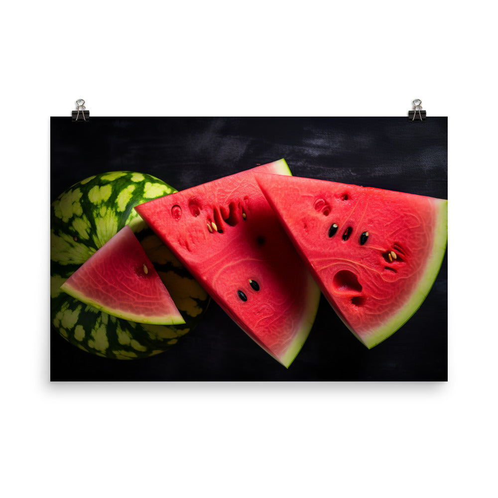 Sliced Watermelon Delight photo paper poster - Posterfy.AI