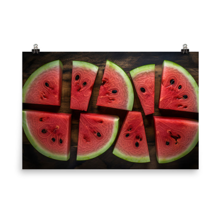 Sliced Watermelon Delight photo paper poster - Posterfy.AI