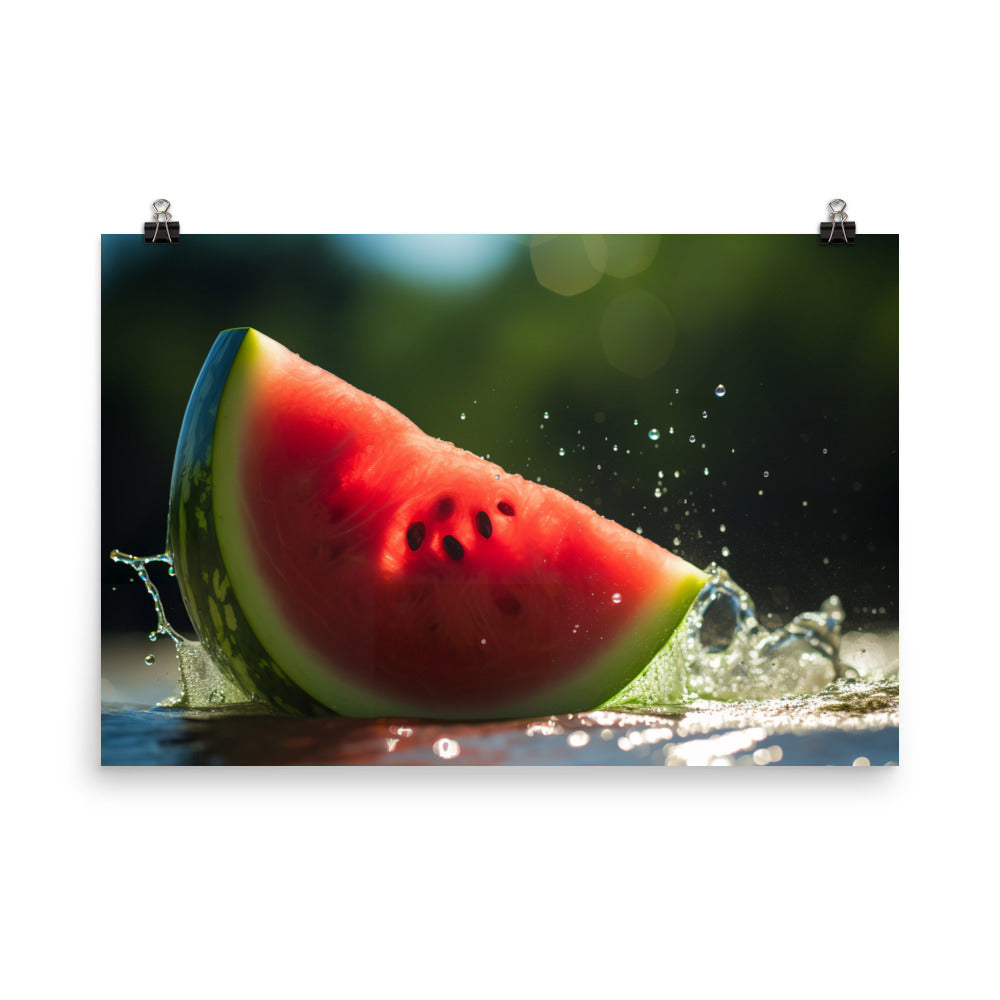 Juicy Watermelon Delight photo paper poster - Posterfy.AI