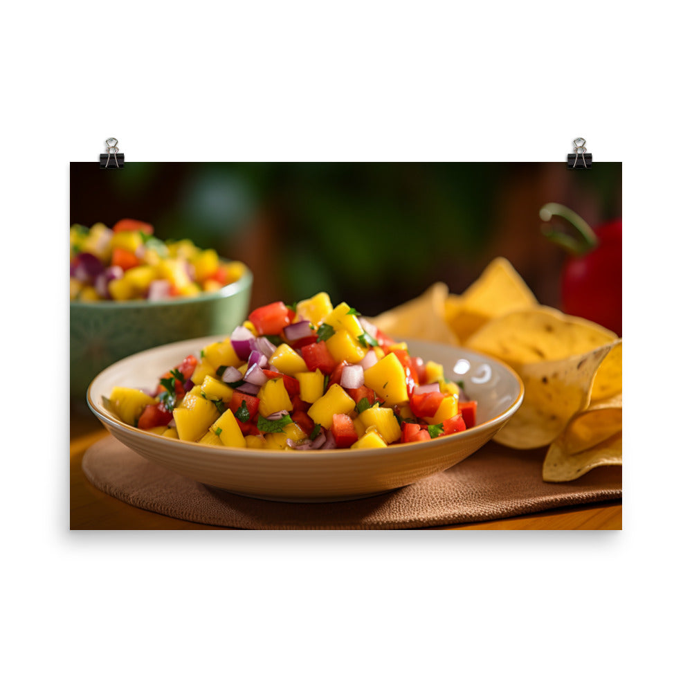 Mango Salsa Party Platter photo paper poster - Posterfy.AI