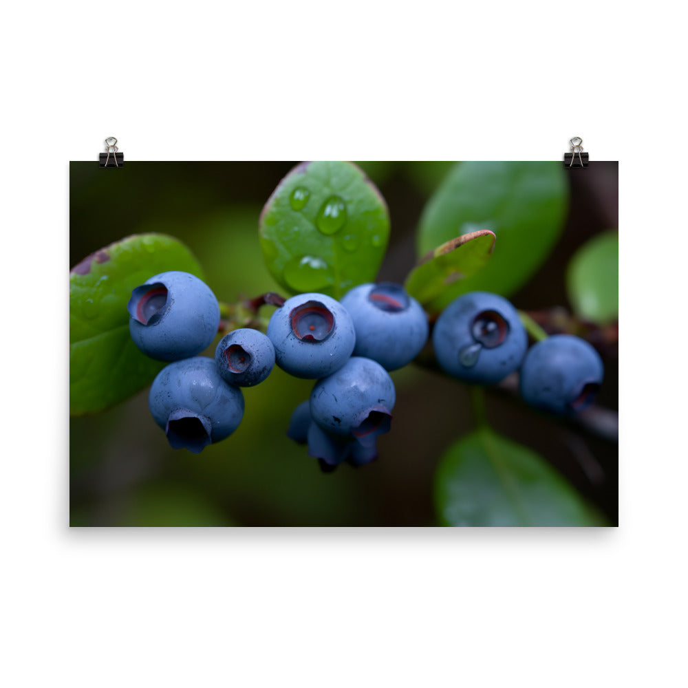 Sweet and Juicy Blueberries photo paper poster - Posterfy.AI