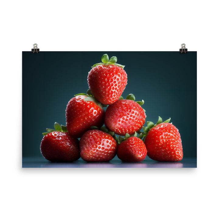 Succulent Strawberry Stack photo paper poster - Posterfy.AI