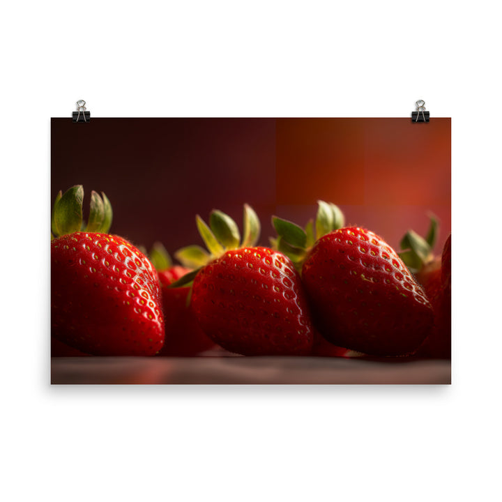 Succulent Strawberry Stack photo paper poster - Posterfy.AI