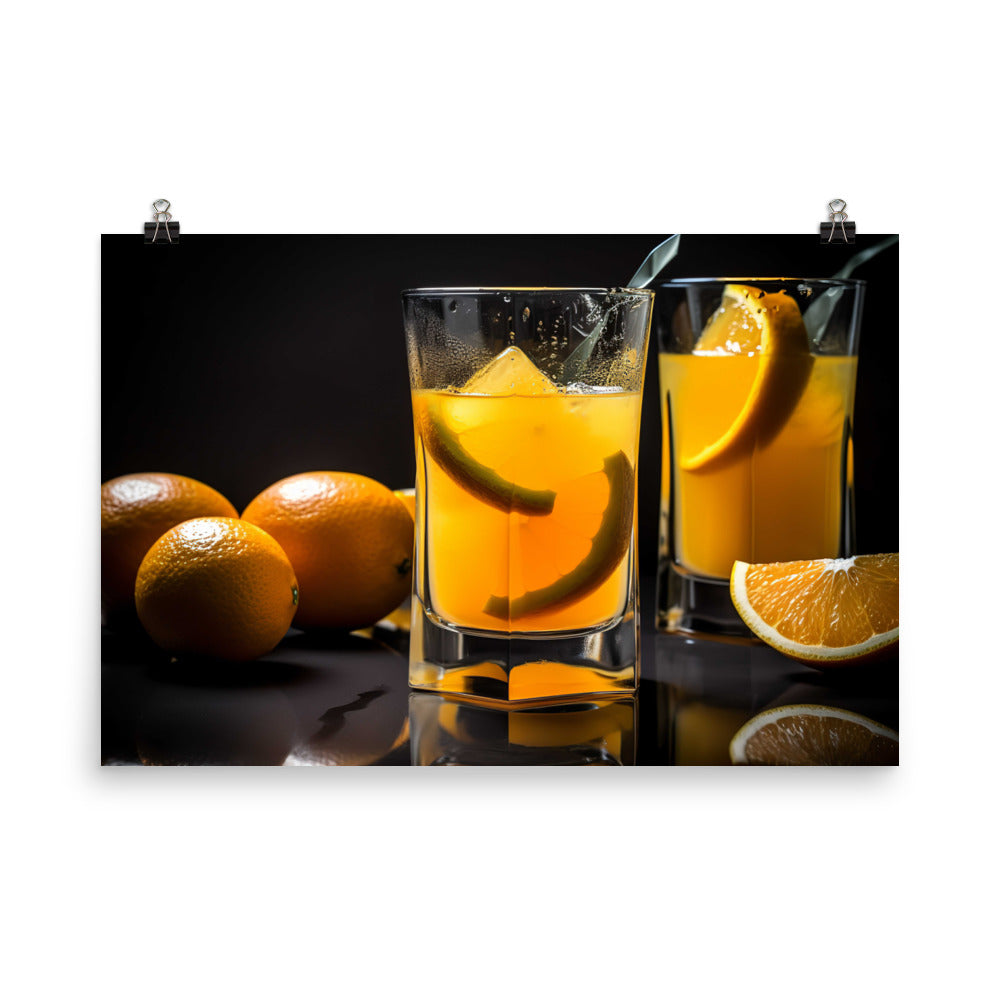 Orange Juice in a Glass photo paper poster - Posterfy.AI