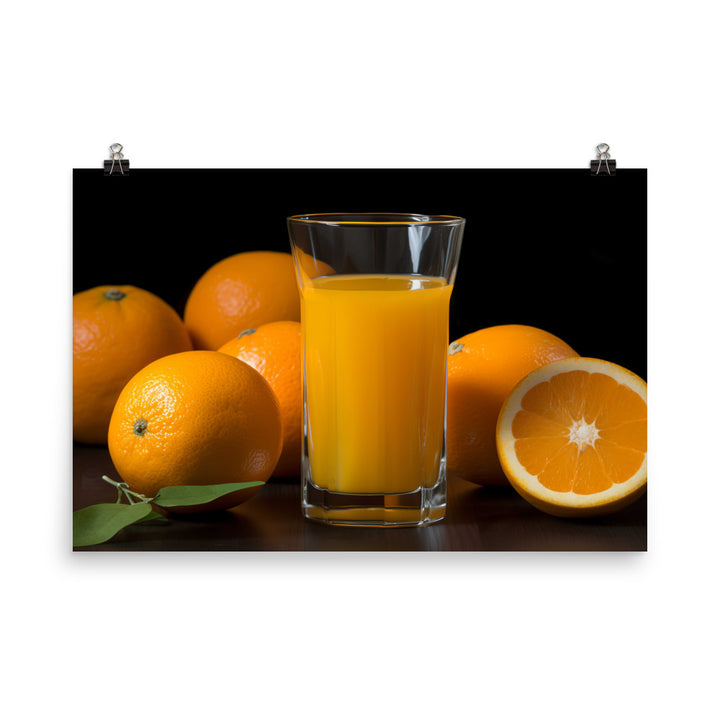 Orange Juice in a Glass photo paper poster - Posterfy.AI