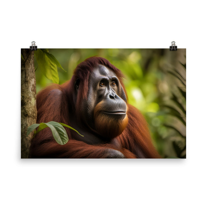 Majestic Orangutan Sitting in the Trees photo paper poster - Posterfy.AI