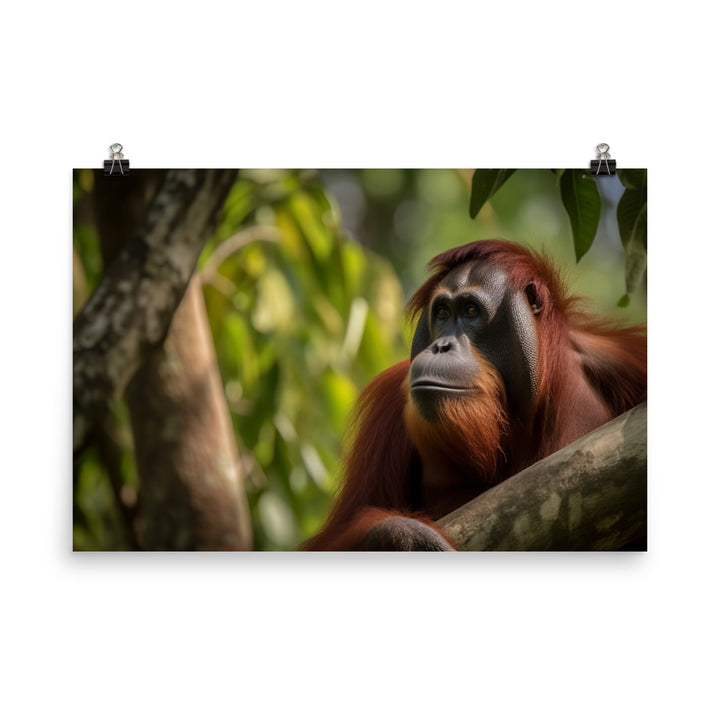 Majestic Orangutan Sitting in the Trees photo paper poster - Posterfy.AI