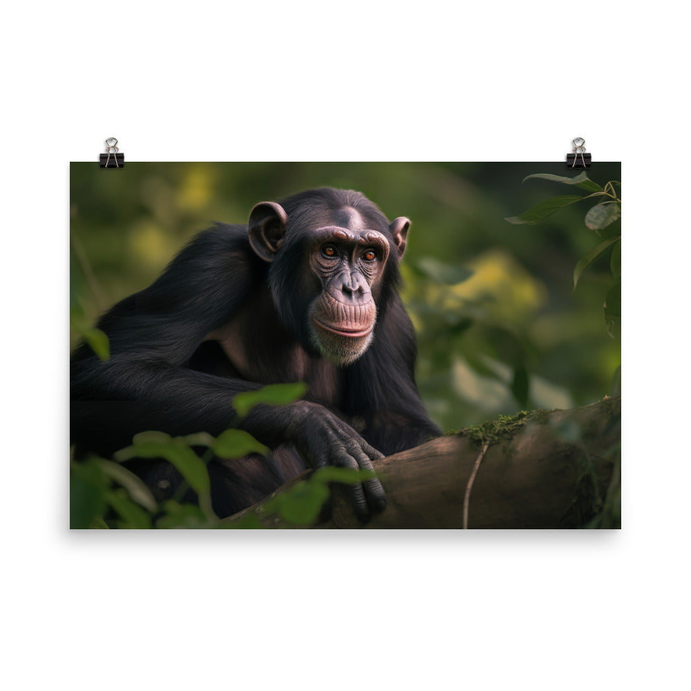 Curious Chimpanzee Exploration photo paper poster - Posterfy.AI