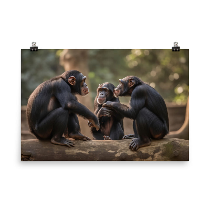 Chimpanzee Family Time photo paper poster - Posterfy.AI