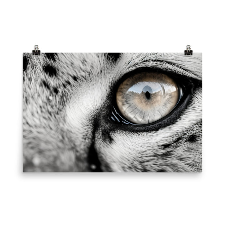 A Close-Up of a Snow Leopards eyes photo paper poster - Posterfy.AI
