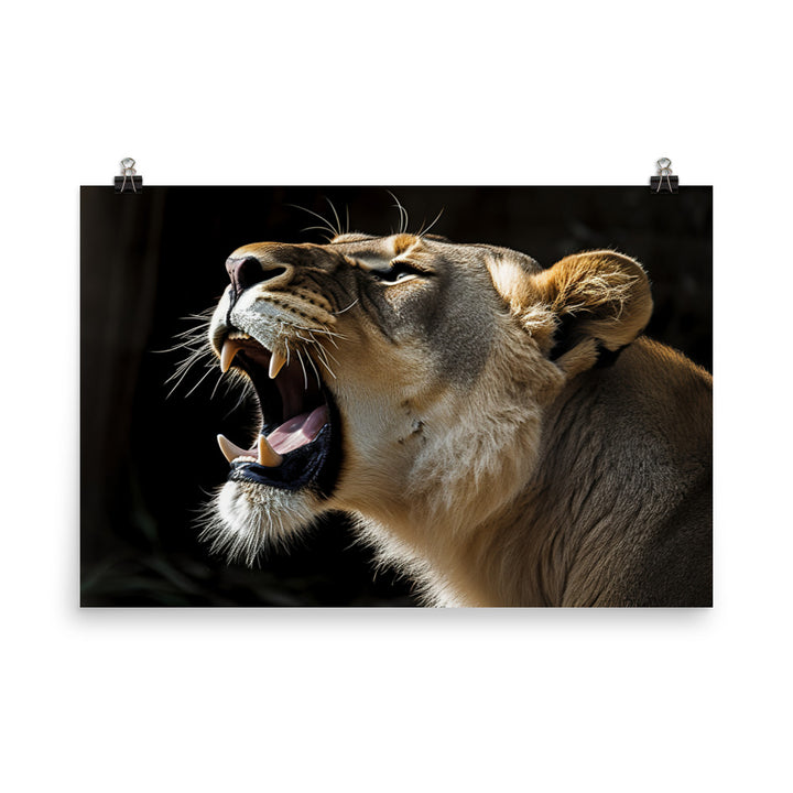 The lions powerful roar photo paper poster - Posterfy.AI