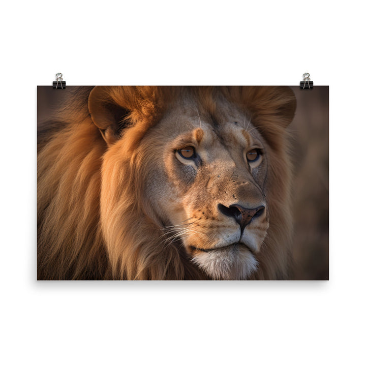 The lions flowing mane photo paper poster - Posterfy.AI