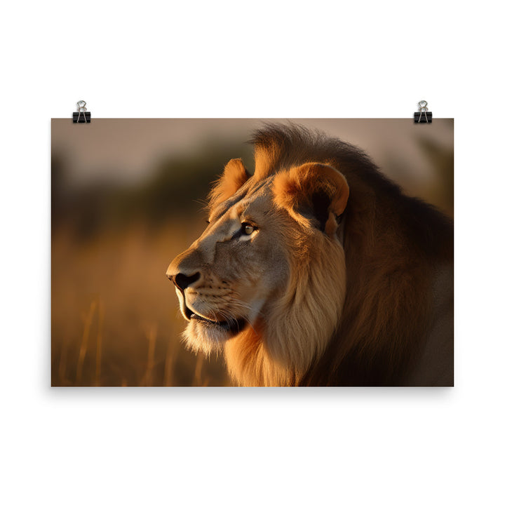 Majestic Lion King photo paper poster - Posterfy.AI