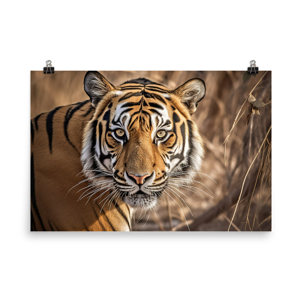 Majestic Bengal Tiger in the Wild photo paper poster - Posterfy.AI