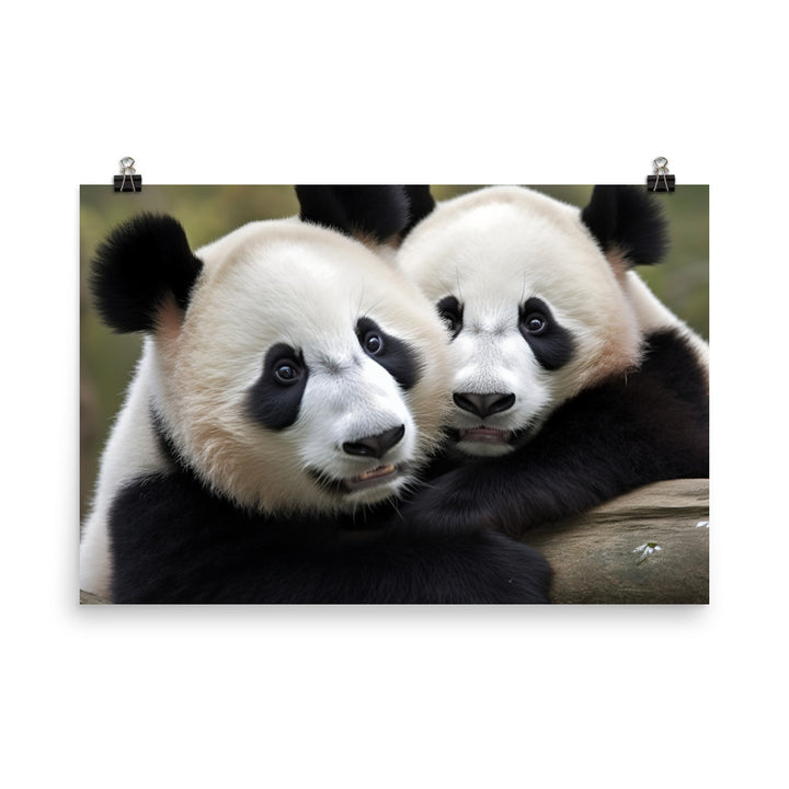 Panda Love photo paper poster - Posterfy.AI