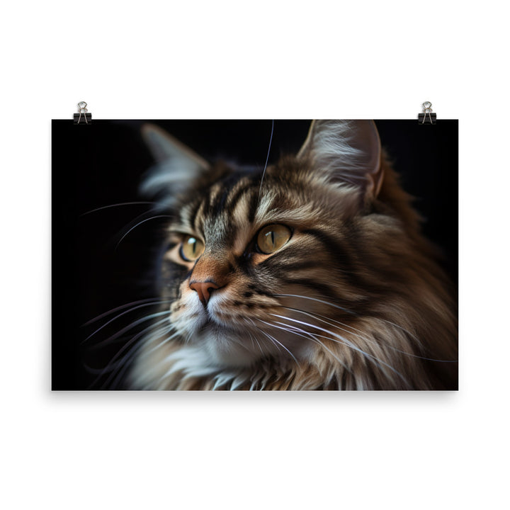 The majestic beauty of a Maine Coon photo paper poster - Posterfy.AI